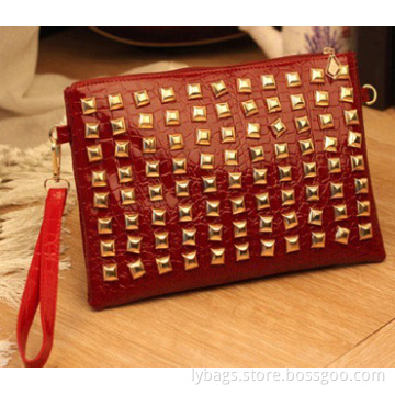 Fashion Clutch Bag with Gold Rivets, Clutch Bags, Evening Bags, Pouches, Purses